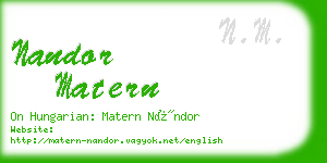 nandor matern business card